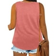 thumbnail image 7 of Fesfesfes Women's Fashion Tank Tops Sequins Solid Color Sexy Sleeveless Crew Neck Tee 2025 Summmer Outdoor Beach Loose Pullover Blouses (Pink,5XL), 7 of 7