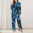 thumbnail image 3 of Kll Turtle Print Women'S Long Sleeve Pajamas With Pants Sleepwear Loungewear 2 Set-X-Large, 3 of 9