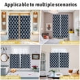 thumbnail image 6 of Navy Blue Morocco Kitchen Curtains Short 45 Inch Length, Modern Farmhouse Minimalist Plaid Grommet Top Bedroom Living Room Curtains, Light Filtering Cafe Curtain Drapes 2 Panels Set 84''x45'', 6 of 9