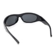 thumbnail image 4 of Classic 90s Style Sport Oval Round Plastic Sunglasses All Black, 4 of 4