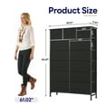 thumbnail image 3 of CONCETTA 13-Drawer Fabric Dresser, Tall Storage Tower Organizaton for Bedroom, Closet, Living Room, Black, 3 of 7