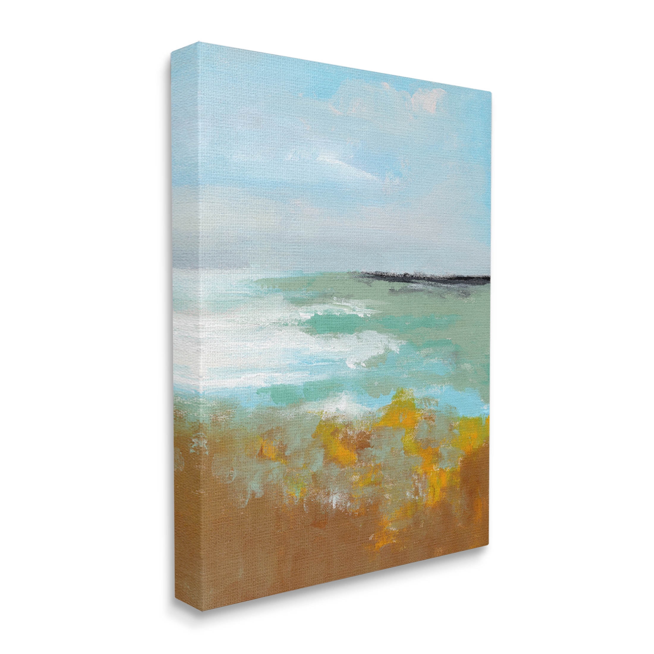Stupell Industries Modern Distant Ocean Waves Landscape Painting Gallery Wrapped Canvas Print Wall Art, Design by Nikita Jariwala