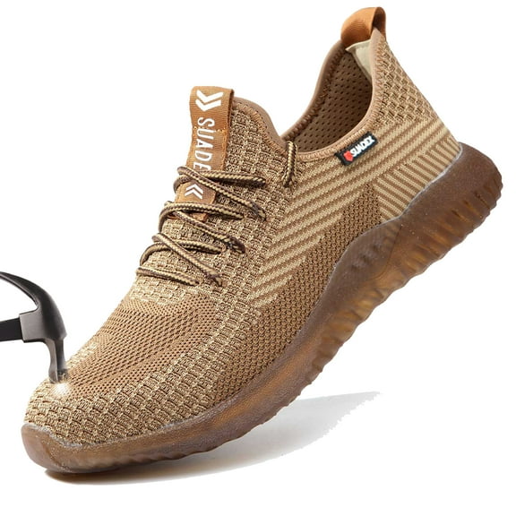 SUYSTEX Steel Toe Shoes for Men Lightweight Work Shoes Construction Industrial Work Tennis Shoes Safety Shoes Comfortable Steel Toe Sneakers for Men Women