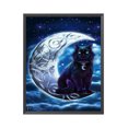 thumbnail image 1 of Cuadros Decorativos 11CT punto de cruz completo Luna gato negro estampado DIY Kits de bordado hilo de algodón DQrwqpou Nuevos Originales, 1 of 9