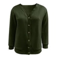 thumbnail image 5 of YGJTJYD Women's Quilted V Neck Button Down Cardigan Long Sleeve Lightweight Casual Winter Layering Jacket, 5 of 10