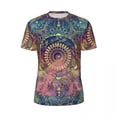 thumbnail image 4 of T Shirt For Men Running T-Shirt For Mens Gold Mandala Print Harajuku Vintage Floral Summer Tee Shirt, 4 of 7