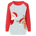 thumbnail image 3 of Chandail en Molleton de Noël pour Femmes 2023 Mode Imprimé de Noël Manches Longues Blouse Col Rond Chandail Décontracté Hauts Chandails en Molleton en Liquidation, 3 of 4