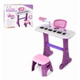 thumbnail image 3 of Piano Musical Infantil Electrico Con Banco Y Microfono Niños Violeta, 3 of 5