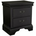thumbnail image 2 of Gorgeous Black 3pc Beautiful Louis Philippe Style Eastern King Size Sleigh Bed 2x Nightstand Set Wooden Bedroom Furniture, 2 of 10
