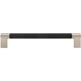 thumbnail image 2 of Stone Harbor Hardware Urban Cabinet Pull, 160 Millimeters, Matte Black with Satin Nickel Ends, 2 of 3
