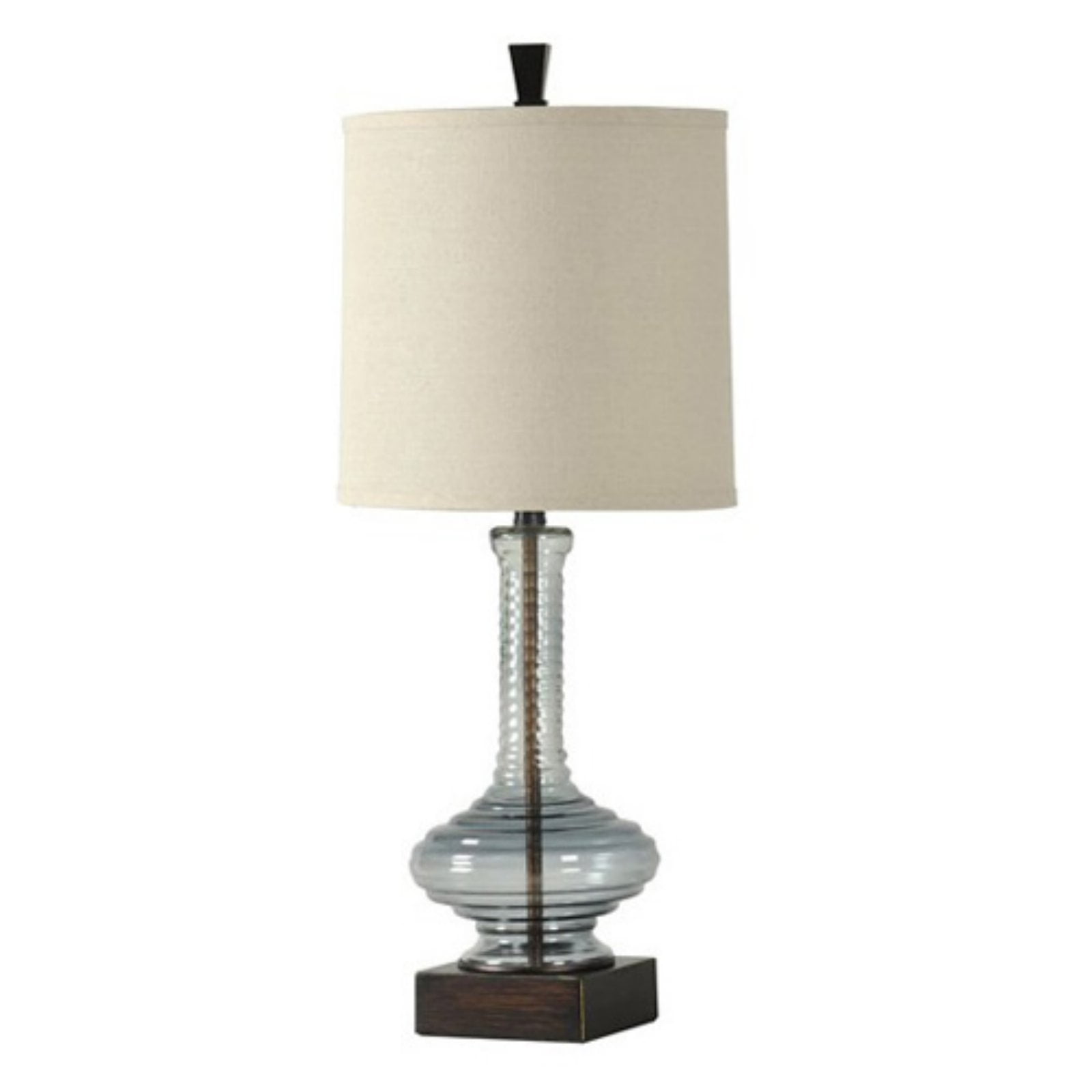 StyleCraft Blue Ribbed Glass Table Lamp