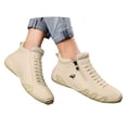thumbnail image 3 of Mens Shoes,Stylish Lightweight Walking Sneakers for Everyday Casual and Outdoor Activities with Secure Side Zipper Closure,Shoes for Men,Beige,11.5, 3 of 8