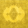 thumbnail image 1 of Ahgly Company Machine Washable Indoor Square Persian Yellow Traditional Area Rugs, 7' Square, 1 of 4