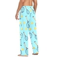 thumbnail image 6 of Men's Pajama Pants Tennis Racket Ball on Blue Cotton Long Sleepwear Lounge Pants L, 6 of 7