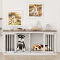 thumbnail image 4 of QUNTTINA 70.9” Wooden Large Dog Crate Furniture with Divider, TV Stand End Table for 2 Dogs, for room and living room, 4 of 12