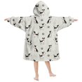 thumbnail image 2 of Jack Russell Terrier and Dog Paw Print Lamb Fleece Blanket Hoodies for Teens ,Teens Oversize Sherpa Wearable Hooded Blanket Sweatshirt with Super Pockets, 2 of 6