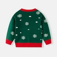 thumbnail image 4 of Lopecy-Sta Christmas Sweater for Toddler Girls (3-8Y), Kids Ugly Christmas Dinosaur Knit Crewneck Pullover, Winter Long Sleeve Xmas Knitted Top for Holiday Party Green, 4 of 9