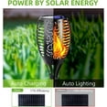 4 Pack Solar Torch Lights, Flickering Flame, Waterproof Outdoor