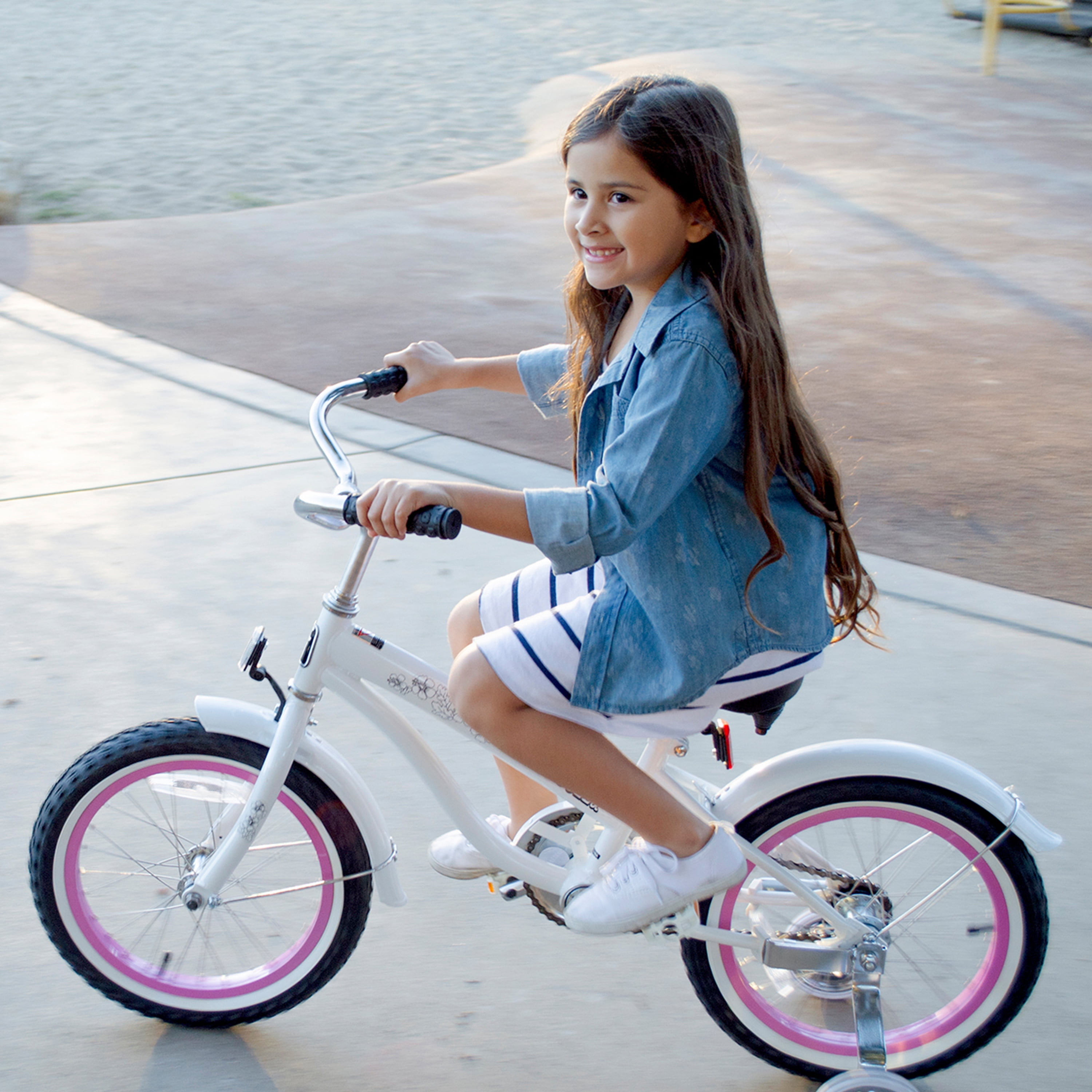 Firmstrong Bella Classic, 16", Girl's, Single Speed, White/Pink