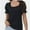 Black, variant on Women's Puff Sleeve Square Neck T-Shirt Loose Casual Short Sleeve Elegant Business Work Shirt Summer T-Shirt