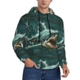 thumbnail image 2 of Haiem Abstract Geometric Shark Patterned Men's Hoodie with Kangaroo Pocket - Ideal Pullover Sweatshirt for Daily Wear, Travel, and Home-XX-Large, 2 of 7