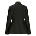 thumbnail image 5 of BSDJILFG Blazers for Curvy Women Textured Ribbed Knit Peplum Top Soft Comfy Long Sleeve V-Neck Ruffle Hem Jackets, 5 of 6