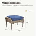 thumbnail image 2 of Arnahaishe Outdoor Ottoman Set of 2, All-Weather Wicker Patio Rattan Seat Foot Rest with Removable Cushions, Blue, 2 of 7