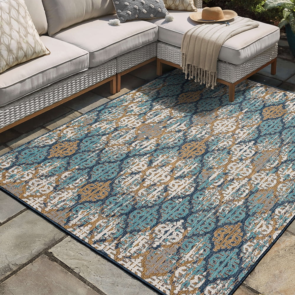 Mohawk Home Ronda Outdoor Area Rug, Blue, 10' x 13'