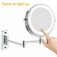 thumbnail image 3 of Wall Mounted Makeup Mirror, 10X Magnifying Double Sided LED Lighted Mirror, 360° Swivel Extendable Cosmetic Vanity Mirror, Powered by Batteries(Not Included), Chrome,7 inches, 3 of 10