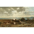 thumbnail image 2 of Robert Russ 18x12 Gold Ornate Wood Frame and Double Matted Museum Art Print Titled - Evening on Lake Chiemsee (1870), 2 of 4
