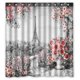 thumbnail image 1 of ABPHQTO Verano en París Ciudad suave Paisaje Flor Hoja de rosa Cortina de ducha de poliéster impermeable y ganchos 160x180 cm, 1 of 1