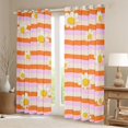 thumbnail image 2 of Homewish Cute Cartoon Daisy Curtains Pack of 2 (42x84 Each),Kawaii Flower Floral Curtains Blackout,Pink Orange Striped Bedroom Curtains For Girls,Luxury Bedroom Decor, 2 of 6