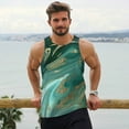 thumbnail image 6 of Pofeuu Green And Gold Marble Print Men's Workout Tank Tops Sleeveless Muscle Gym Shirt Quick Dry-XX-Large, 6 of 7