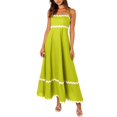 thumbnail image 1 of WTXUE Robes Maxi en Liquidation, Robe Nuisette Sans Manches Élégante à Encolure Carrée, Femmes 2024 Été Encolure Dégagée à Étages Fluide Longue Unie Vestidos Casuales Para Mujer Verano Maxi Women, Vert+TG(US:14-16), 1 of 9