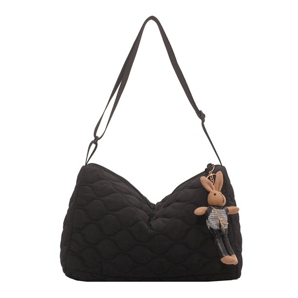 Bolso Bandolera para Mujer Bolso Ligero Con Asa Superior Bolso Compras (negro)