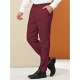 thumbnail image 2 of Pantalones de vestir Lars Amadeus para hombre Pantalones de negocios ajustados con frente plano color sólido borgo?a M, 2 of 6