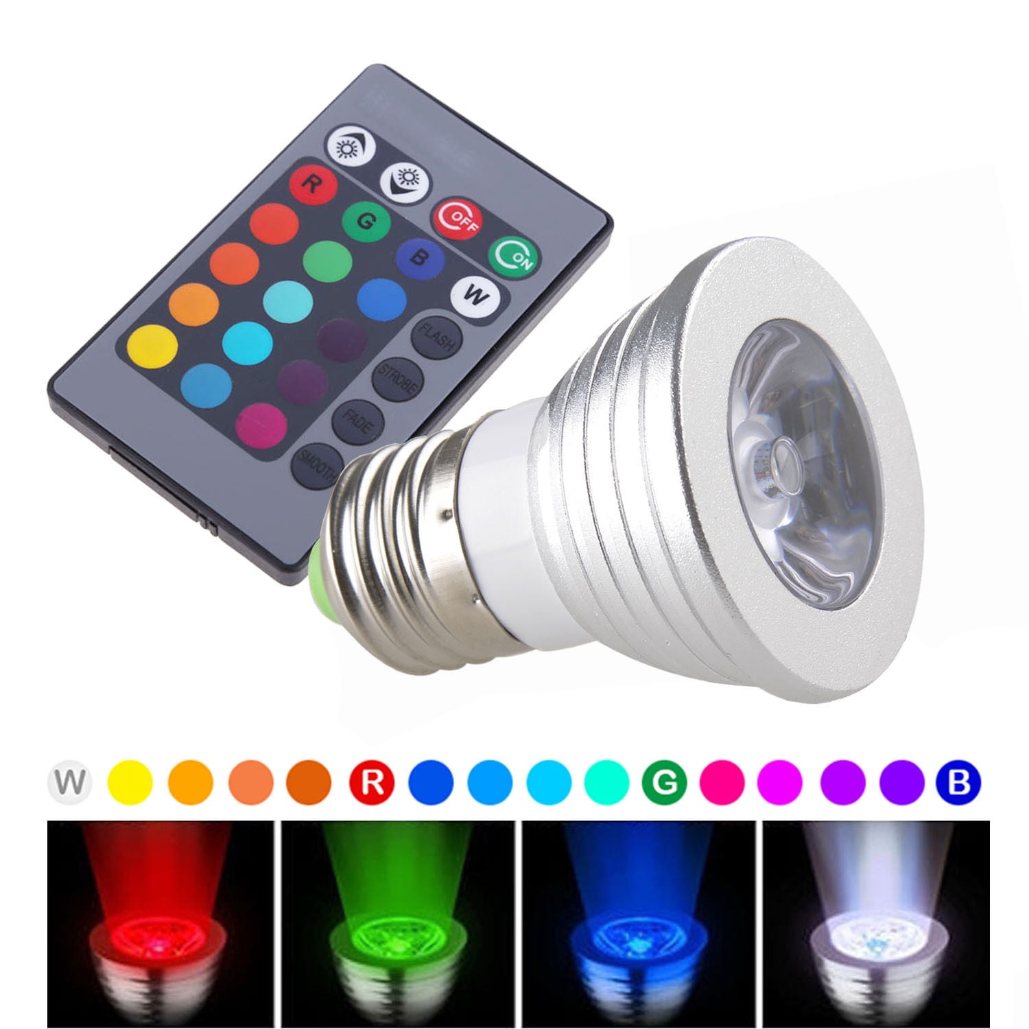 Light Bulbs Color Changing with Remote, Dimmable LED Light ...
