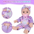 thumbnail image 6 of Aijohnny 12" Baby Doll with Flower Pattern Backpack Carrier, Baby Doll Set with Clothes and Accessories Hanky Pacifier Bottle Diaper Toy for Baby Toddler Age 3+, 6 of 7