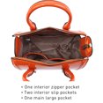 thumbnail image 5 of Shiny Patent Faux Leather Handbags Barrel Top Handle Purse Satchel Bag Shoulder Bag for Women, 5 of 6