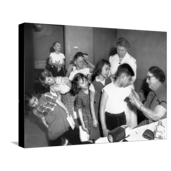 Art.com Children Inoculated Against Diphtheria Stretched Canvas Print Wall Art, 24" x 18"
