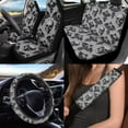 thumbnail image 2 of Uorisanigo Halloween Skull Bats Automotive Seat Cover Set of 10 with Comfortable Decorative Car Seat Belt Cover Steering Wheel Cover Car Water Cup Coaster Chapstick Holder Fit for Cars SUVs, 2 of 7