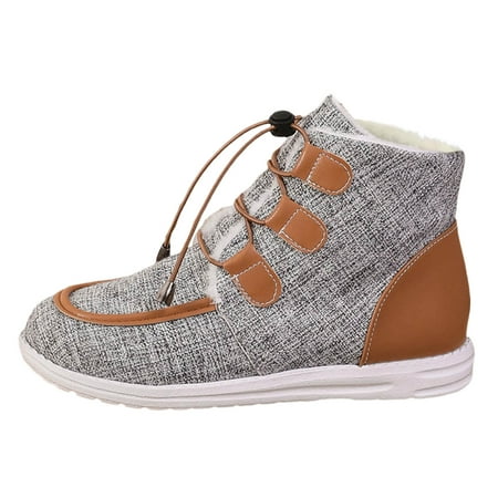 QYZEU Tenis Casuales Para Mujer Womens Sandals Ladies Winter Cloth Padded Soft Warm Casual Solid Color Round Head Canvas Flat Bottom Large Size Casual Shoes Grey 38