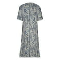 thumbnail image 4 of Robes Grande Taille pour Femmes Robe d'Été Décontractée à Manches Courtes Imprimée Col Rond Robe à la Cheville Robe à Manches Courtes en Liquidation, 4 of 5