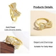 thumbnail image 4 of Gold Bow Ring Dainty Cubic Zirconia Tie Adjustable Statement Jewelry for Women, 4 of 6