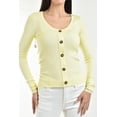thumbnail image 4 of Sueter acanalado con botones Roman Fashion /Juvenil, 3157 (Amarillo) amarillo G, 4 of 5