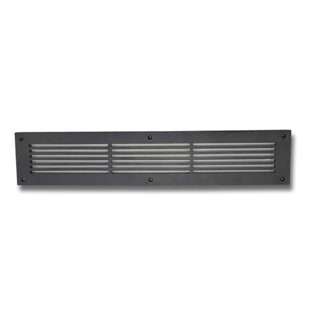 Air Return Grill 3″ x 24″ with 5″ x 26″ Faceplate – Decorative Linear HVAC Vent Cover, Cast Aluminum, Powder-Coated Repaintable Wall Ceiling Floor Cold Air Return Grille (VR109)
