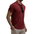 thumbnail image 2 of QUINDOS Short Sleeve Mens Shirts Big and Tall Polo Casual Collared Shirts Regular Fit Loose Solid Workout T-shirts, 2 of 6