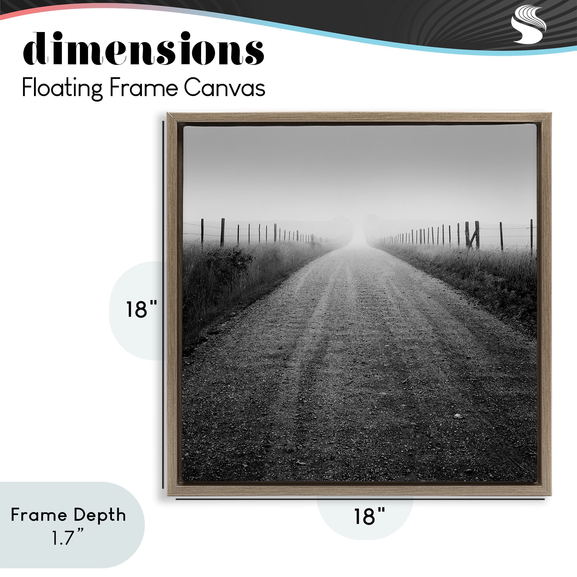 Stupell Industries Country Road in Morning Mist Brown Framed Floater Canvas Wall Art, design by Chip Forelli