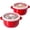 Red 2-Pack, variant on LE TAUCI Set of 4 Ceramic Soup Bowls with Lids, 28oz French Onion Soup Crocks, Microwave & Oven Safe Ceramic Bowl, White