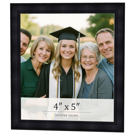 4x5 IN Frame Black Passaggi Solid Wood Picture Frame Width 1.5 Inches | Interior Frame Depth 0.5